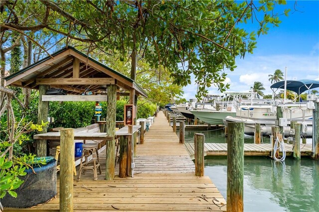 3215 S Lakeview Cir Unit 12104, Hutchinson Island, FL 34949 - dock featuring boat lift and a water view