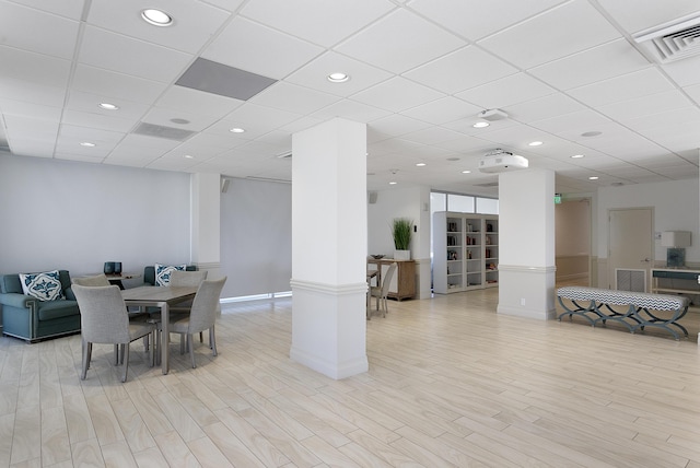 2800 S Ocean Blvd Unit 14A, Boca Raton, FL 33432 - dining area with recessed lighting, light wood-style flooring, and visible vents
