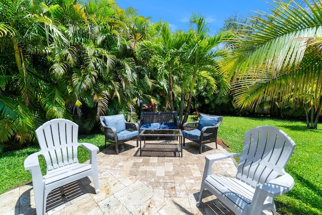 view of patio / terrace with an outdoor living space