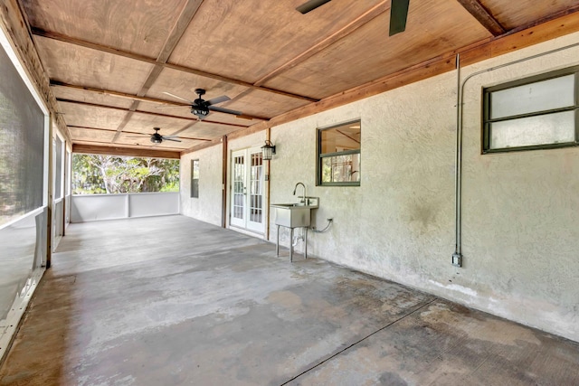 13298 82nd St N, West Palm Beach, FL 33412 - view of patio / terrace featuring french doors and ceiling fan