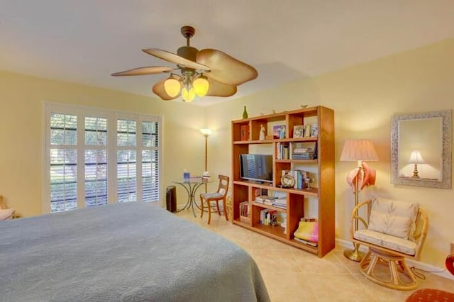 4728 Finchwood Rd Unit B, Boynton Beach, FL 33436 - bedroom featuring tile patterned flooring and ceiling fan