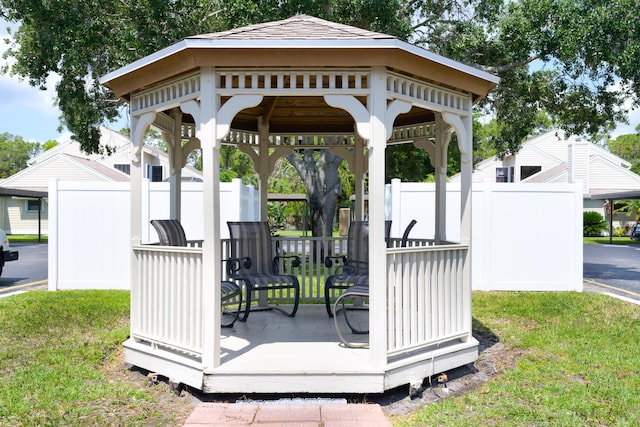 view of patio / terrace featuring a gazebo