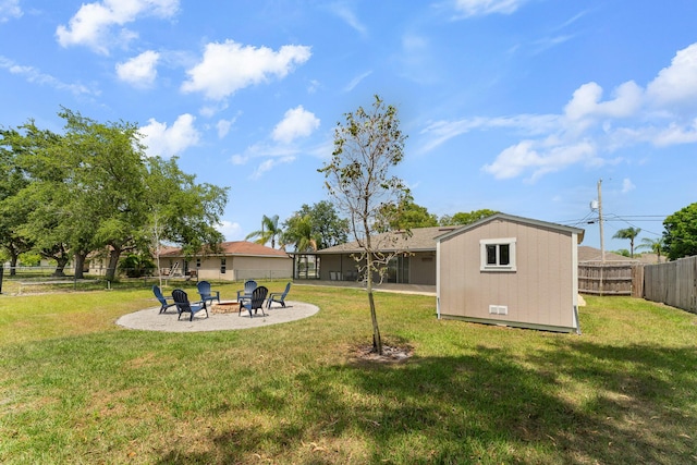 5248 NW Gamma St, Port Saint Lucie, FL 34986 - view of yard featuring an outdoor fire pit and a sunroom