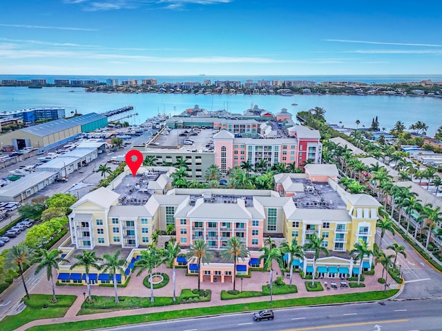 802 W Windward Way Unit 304, Lantana, FL 33462 - drone / aerial view of a large body of water and apartment complex / building