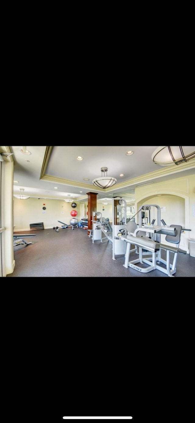 802 W Windward Way Unit 304, Lantana, FL 33462 - workout area with carpet and crown molding
