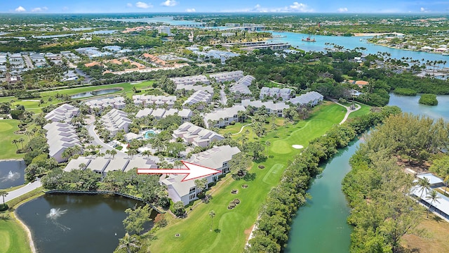 2703 Fairway Dr N, Jupiter, FL 33477 - aerial overview of property's location with a nearby body of water