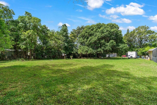 view of grassy yard