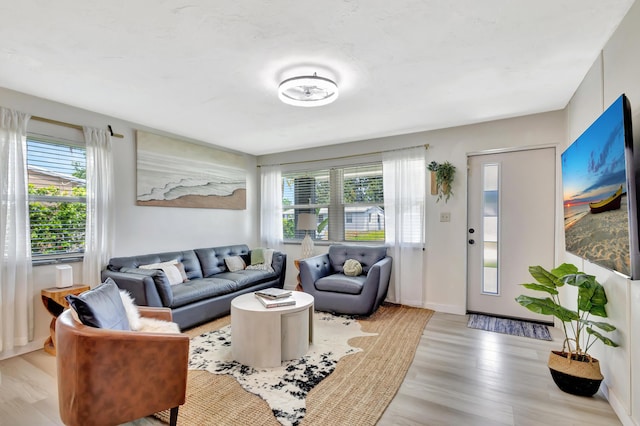 115 W 31st Ct, Riviera Beach, FL 33404 - living area featuring light wood finished floors and baseboards