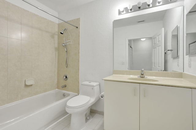 3599 NW 14th Ct, Lauderhill, FL 33311 - bathroom with tile patterned floors, toilet,  shower combination, and vanity
