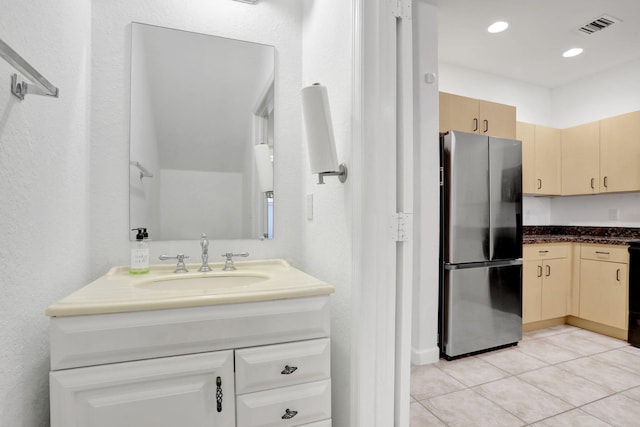 3599 NW 14th Ct, Lauderhill, FL 33311 - bathroom with tile patterned flooring, vanity, and recessed lighting