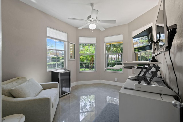 111 Tullamore Ave, Jupiter, FL 33458 - office area featuring ceiling fan and baseboards