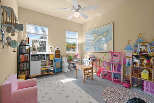 111 Tullamore Ave, Jupiter, FL 33458 - playroom featuring carpet and a ceiling fan