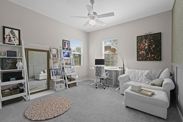 111 Tullamore Ave, Jupiter, FL 33458 - carpeted home office with ceiling fan