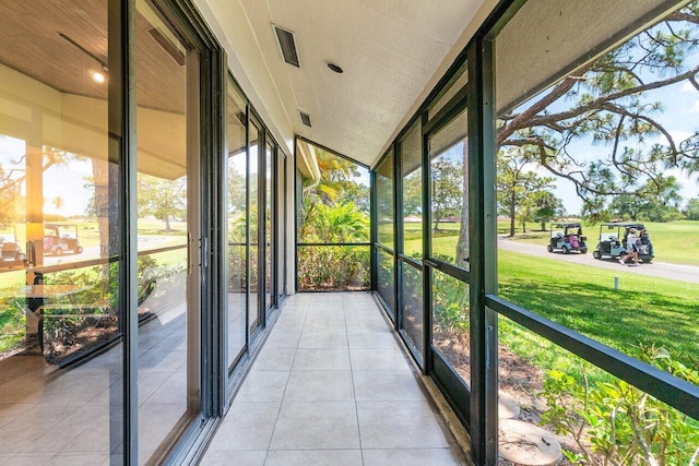 view of unfurnished sunroom