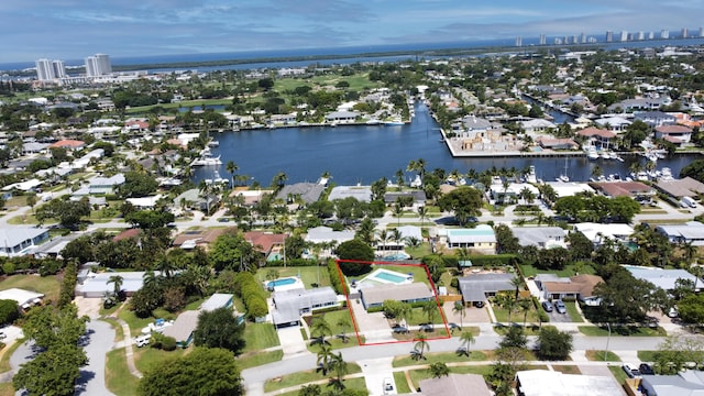 764 Westwind Dr, North Palm Beach, FL 33408 - view of urban area featuring a nearby body of water, property boundaries highlighted, and nearby suburban area