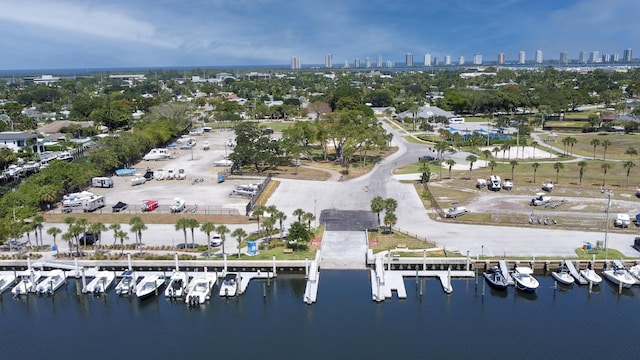 764 Westwind Dr, North Palm Beach, FL 33408 - aerial view of property and surrounding area with a skyline view and a large body of water