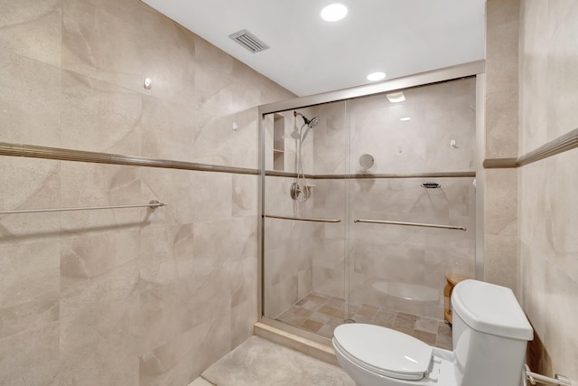 8030 Eastlake Dr Unit 10B, Boca Raton, FL 33433 - bathroom with toilet, a stall shower, and recessed lighting