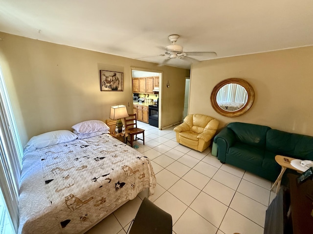 3520 Suncrest Rd, Lake Worth, FL 33467 - bedroom with light tile patterned flooring and ceiling fan