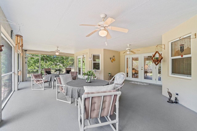 sunroom / solarium with french doors