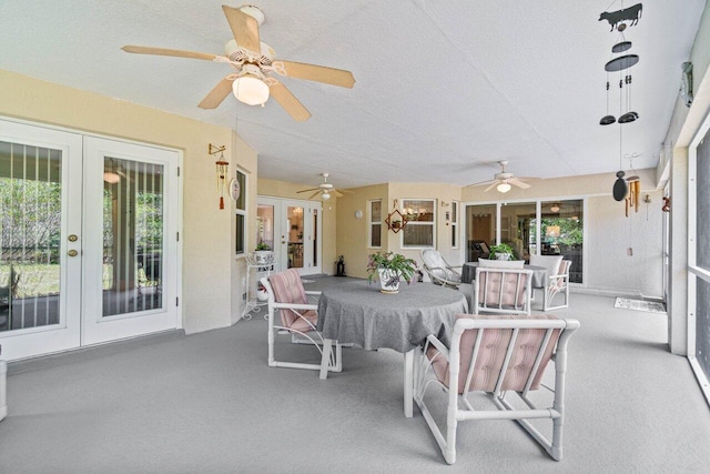sunroom with french doors