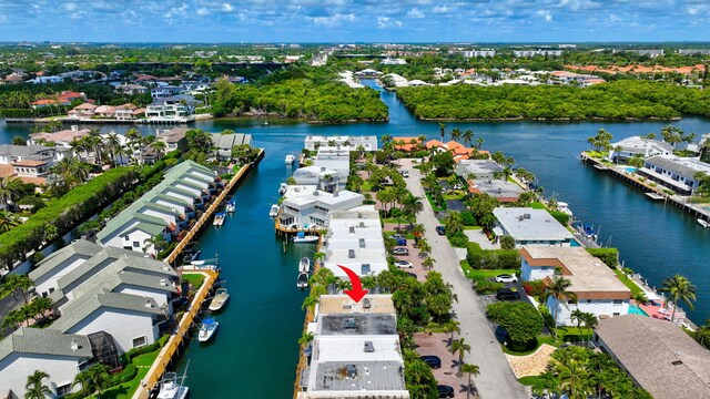 1100 Russell Dr, Highland Beach, FL 33487 - aerial perspective of suburban area featuring a nearby body of water