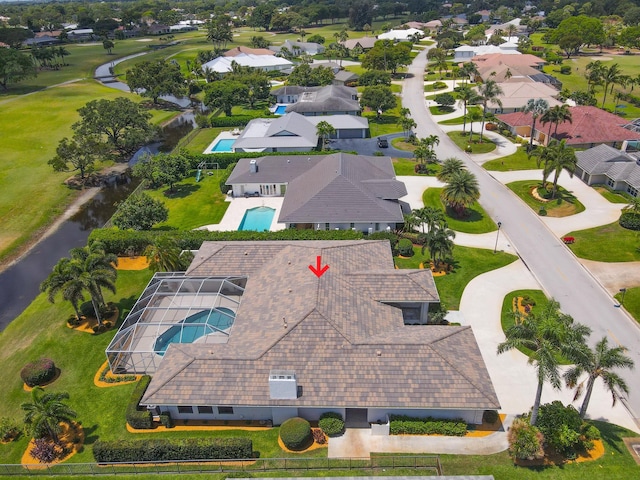 391 Glenbrook Dr, Atlantis, FL 33462 - bird's eye view of a pool and a nearby body of water