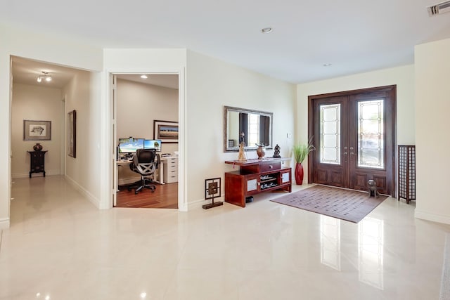 391 Glenbrook Dr, Atlantis, FL 33462 - tiled foyer featuring french doors, baseboards, and recessed lighting