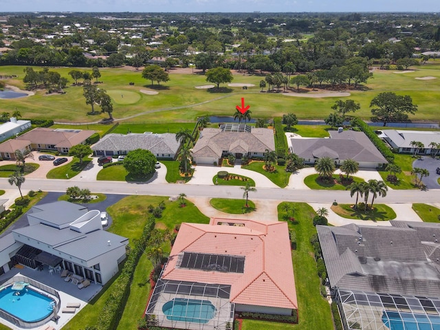 391 Glenbrook Dr, Atlantis, FL 33462 - aerial perspective of suburban area featuring a golf course and a pool area