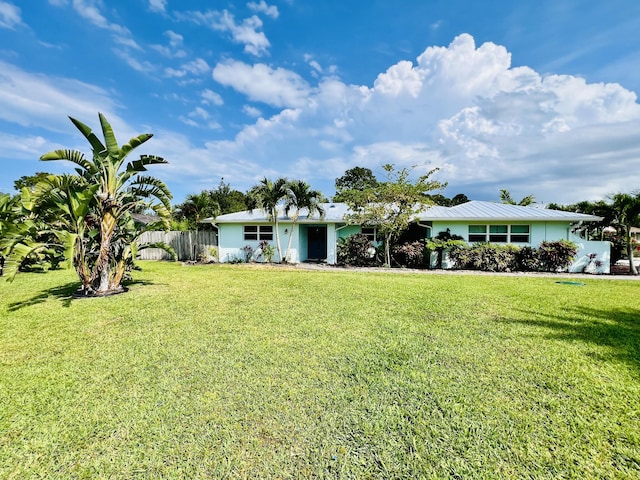 view of single story home
