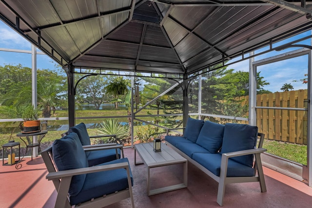 18834 Caspian Cir, Boca Raton, FL 33496 - sunroom / solarium featuring an outdoor living space, vaulted ceiling, and healthy amount of natural light