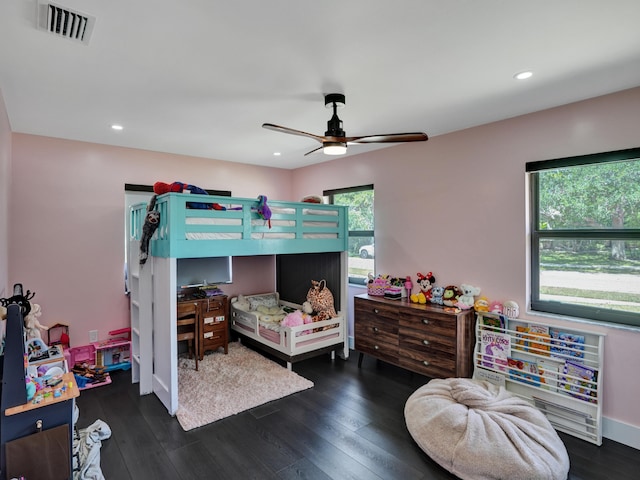 2708 NW 26th Cir, Boca Raton, FL 33431 - bedroom with wood finished floors, a ceiling fan, and recessed lighting
