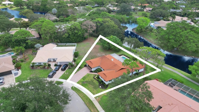 2708 NW 26th Cir, Boca Raton, FL 33431 - aerial view of residential area featuring a nearby body of water and property boundaries highlighted