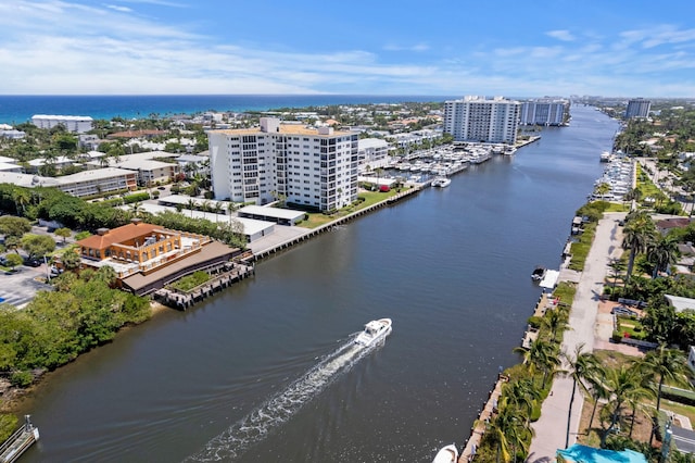 301 NE 7th Ave, Delray Beach, FL 33483 - drone / aerial view of a nearby body of water and apartment complex / building