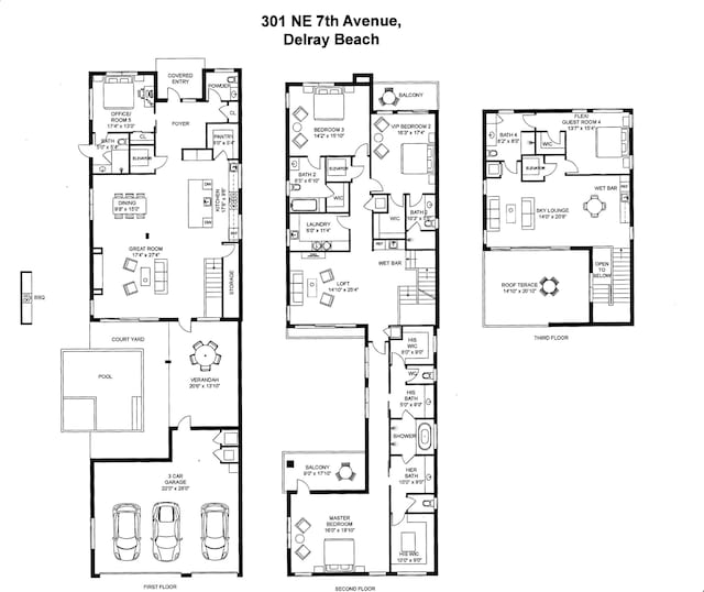 301 NE 7th Ave, Delray Beach, FL 33483 - floor plan / room layout