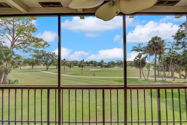 9109 SE Riverfront Ter Unit B, Jupiter, FL 33469 - unfurnished sunroom with view of golf course