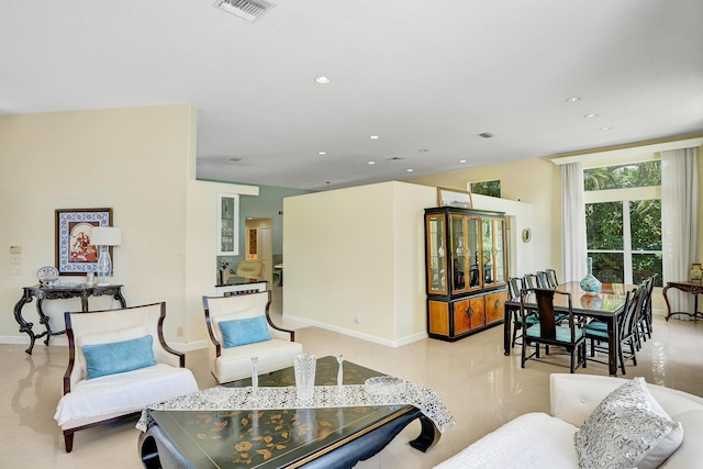 19262 Redberry Ct, Boca Raton, FL 33498 - living room with recessed lighting, baseboards, and light tile patterned floors