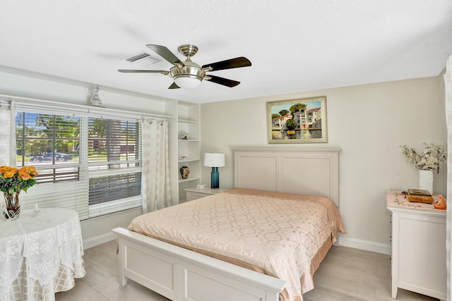 19262 Redberry Ct, Boca Raton, FL 33498 - bedroom featuring baseboards, ceiling fan, and light wood-style floors
