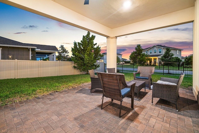 962 Castaway Ct, Loxahatchee, FL 33470 - view of patio with a fenced backyard and an outdoor living space