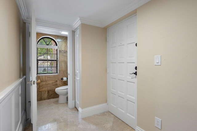 4401 N Ocean Blvd Unit 12, Boca Raton, FL 33431 - bathroom with crown molding and toilet