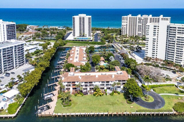 4401 N Ocean Blvd Unit 12, Boca Raton, FL 33431 - aerial view of property and surrounding area with a large body of water and apartment complex / building