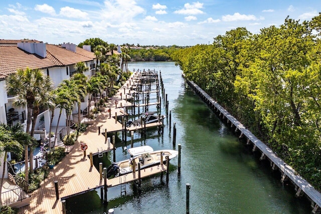 4401 N Ocean Blvd Unit 12, Boca Raton, FL 33431 - dock area with a water view and boat lift