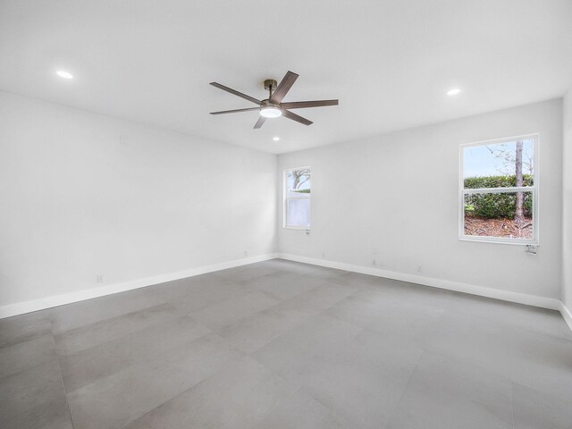 7285 Via Luria, Lake Worth, FL 33467 - empty room with baseboards, a ceiling fan, and recessed lighting