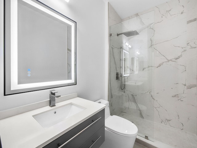 7285 Via Luria, Lake Worth, FL 33467 - full bathroom featuring vanity, toilet, and a marble finish shower