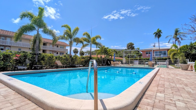 community pool with fence