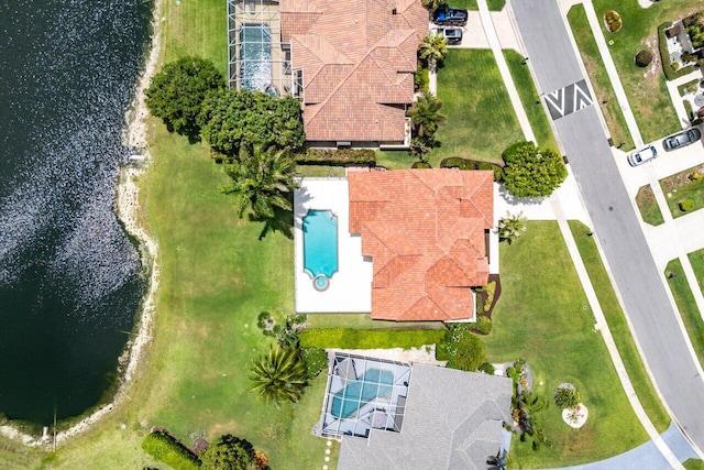 bird's eye view of a pool
