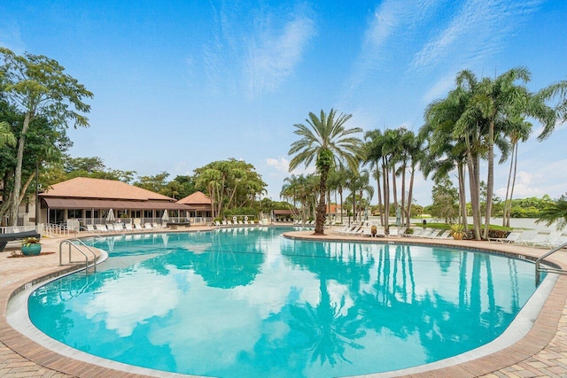 community pool featuring a patio area