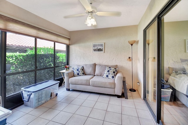 6235 Kings Gate Cir Unit C, Delray Beach, FL 33484 - sunroom / solarium featuring ceiling fan