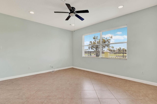 1500 Mariner Bay Blvd Unit 1500, Fort Pierce, FL 34949 - unfurnished room with ceiling fan, light tile patterned flooring, baseboards, and recessed lighting