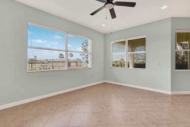 1500 Mariner Bay Blvd Unit 1500, Fort Pierce, FL 34949 - unfurnished room featuring light tile patterned flooring, ceiling fan, baseboards, and recessed lighting