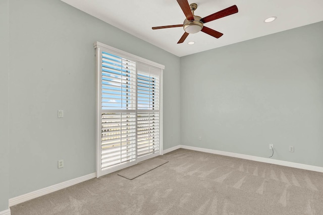 1500 Mariner Bay Blvd Unit 1500, Fort Pierce, FL 34949 - carpeted empty room featuring a ceiling fan, baseboards, and recessed lighting